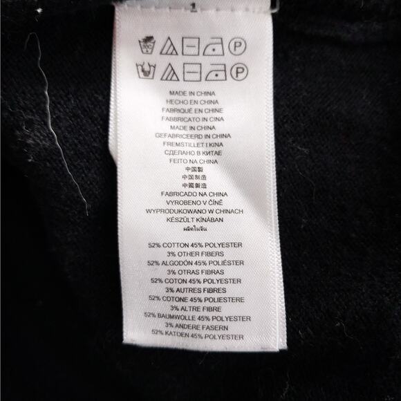 MICHAEL KORS! STRIKING BLACK KNIT, OVERSIZED, FRINGED COWL SWEATER! SZ 2X - Picture 9 of 11